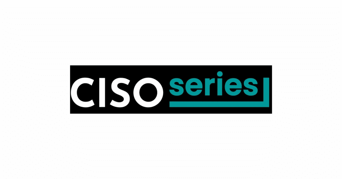Ein Logo für die "CISO-Reihe", auf dem links der Schriftzug "CISO" in fetter weißer Schrift und rechts "Reihe" in türkisfarbener Schrift vor schwarzem Hintergrund zu sehen ist. Das Design ist modern und elegant und unterstreicht den Fokus auf Cybersicherheit.